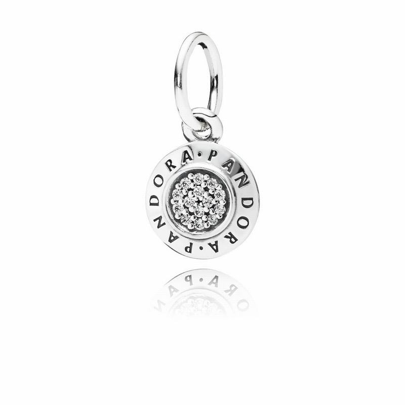 Pandora Signature Pendant Ireland - Sterling Silver/Cubic Zirconia - 860213NOY